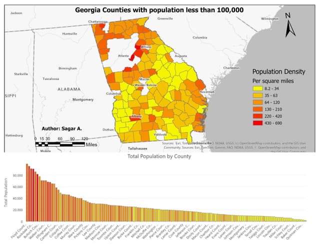ArcGIS Pro Mapping of population density in the state of Georgia